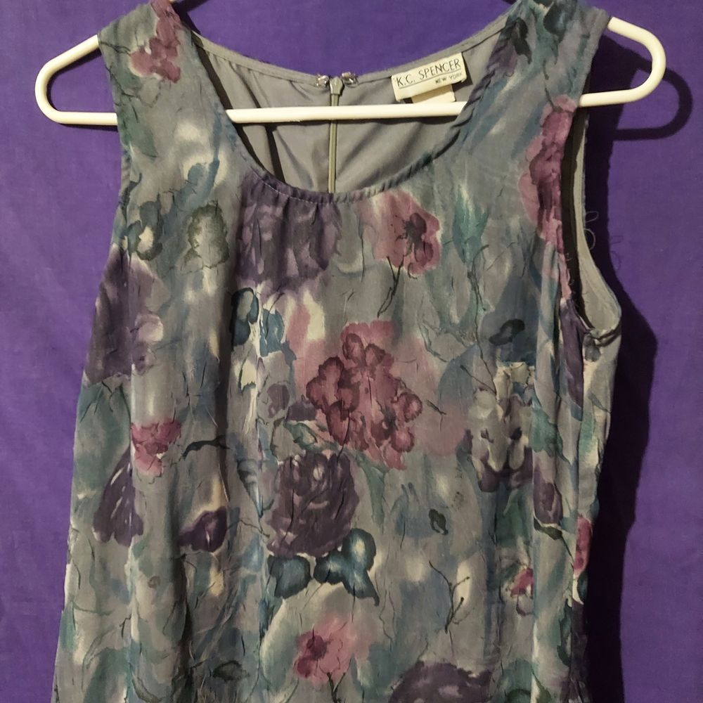 Vintage Moody Floral Sleeveless Maxi Dress